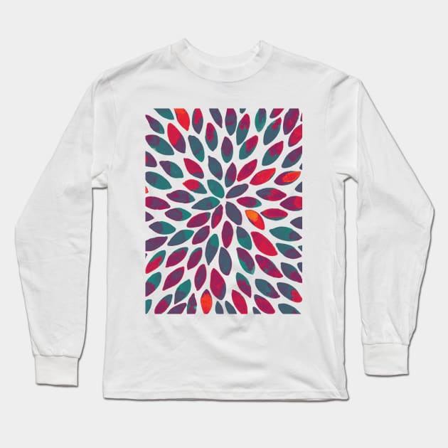 Watercolor brush strokes - teal and orange Long Sleeve T-Shirt by wackapacka